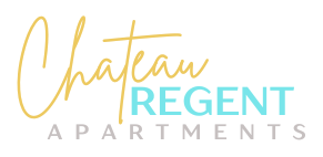 The image is a logo for Chateau Regent Apartments.